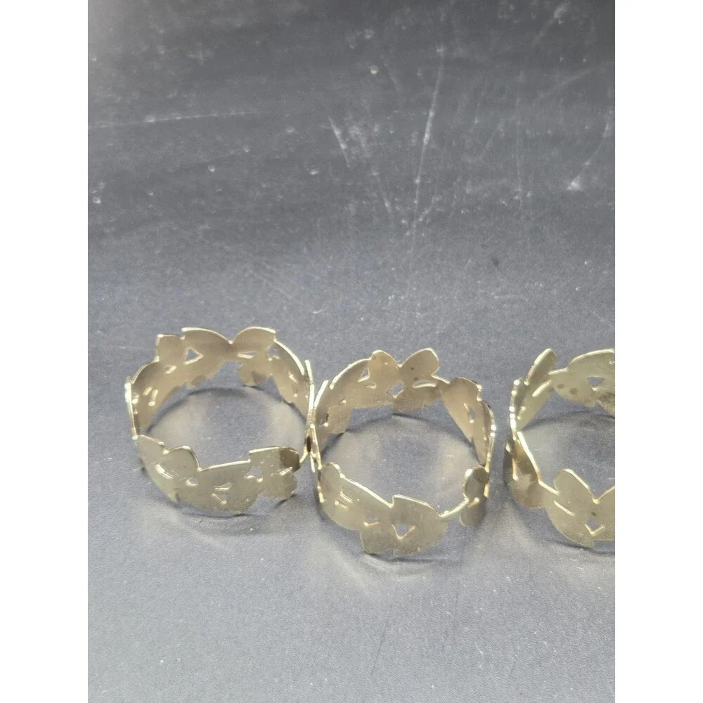 Brass Gold Color Caesar Style Napkin Rings Set Of 4
